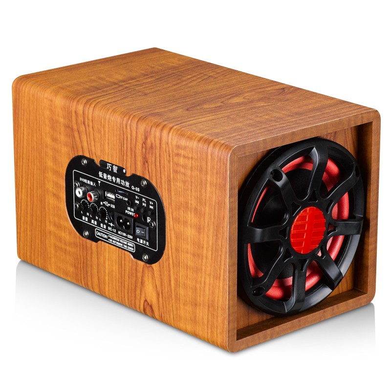 巧智车载蓝牙音箱低音炮 重低音汽车改装音响mp3播放器功放喇叭便携式