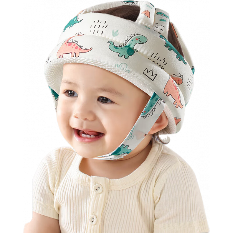 新安代嬰兒學步護頭枕防摔帽寶寶學走路防撞神器兒童保護墊頭盔夏季透氣 【學步三件套】草綠色+護頭帽+防撞護膝 15x18.5x12cm