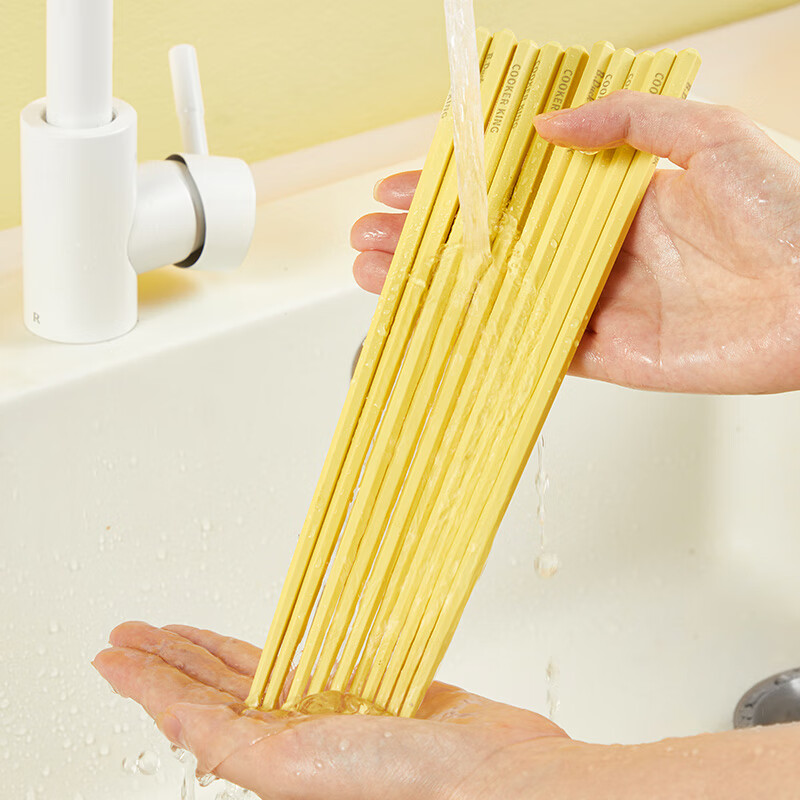 炊大皇（COOKER KING）B.Duck小黄鸭抗菌合金筷创意精美餐具伴手礼礼物餐具 小黄鸭抗菌合金筷10双柠檬黄 10双