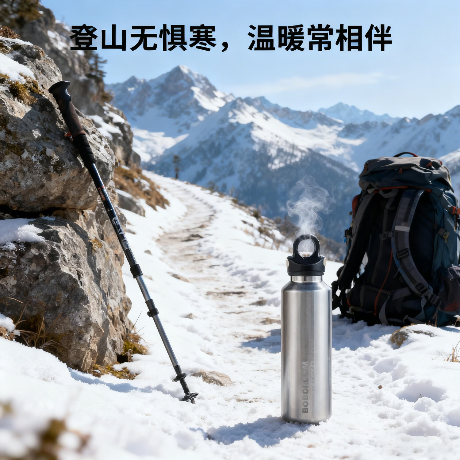 BOBOROOM保温杯内胆316L不锈钢无螺纹一键开盖男款水杯运动女高颜值礼物 星辰黑/600ML【内胆316L不锈钢】