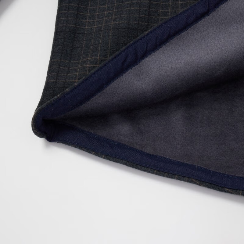 保罗·彼得（PAULO PEDRO）专柜同款 男士加绒厚款简约百搭职场百搭格子衬衫MMCD58680 灰色 3XL (190) 180-200斤