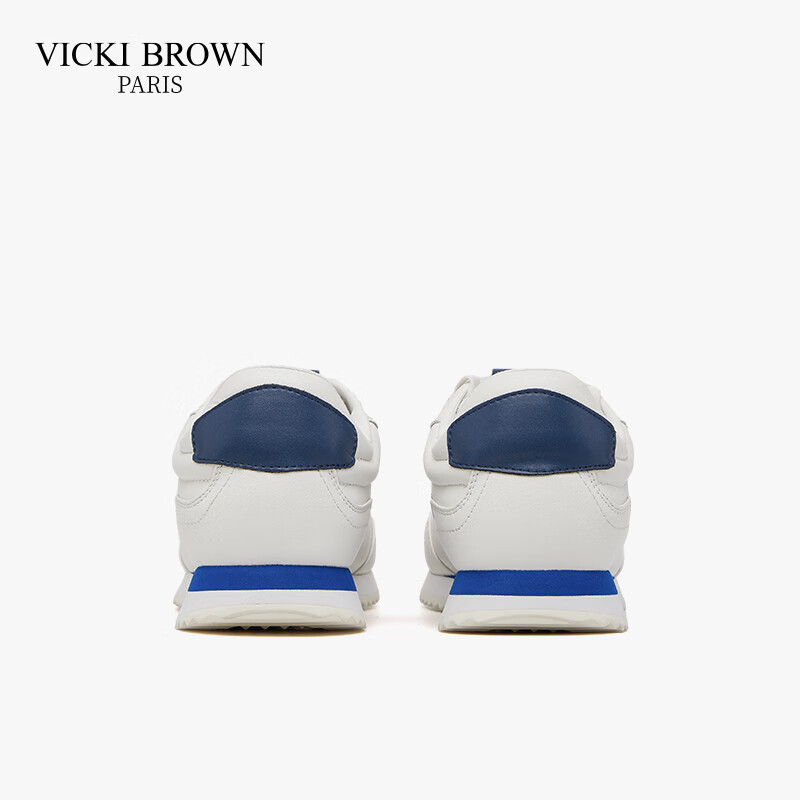 未毕（VICKI BROWN）法国品牌VB男鞋【胜利系列】低帮皮鞋简约百搭舒适防滑户外休闲鞋 白蓝 40 (250mm) 欧码