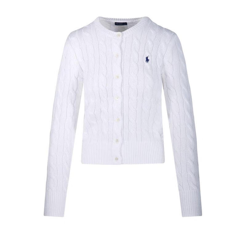 Ralph Lauren拉夫劳伦女士毛衣保暖透气白色棉质日常通勤开衫简约 白色 均码 |XS