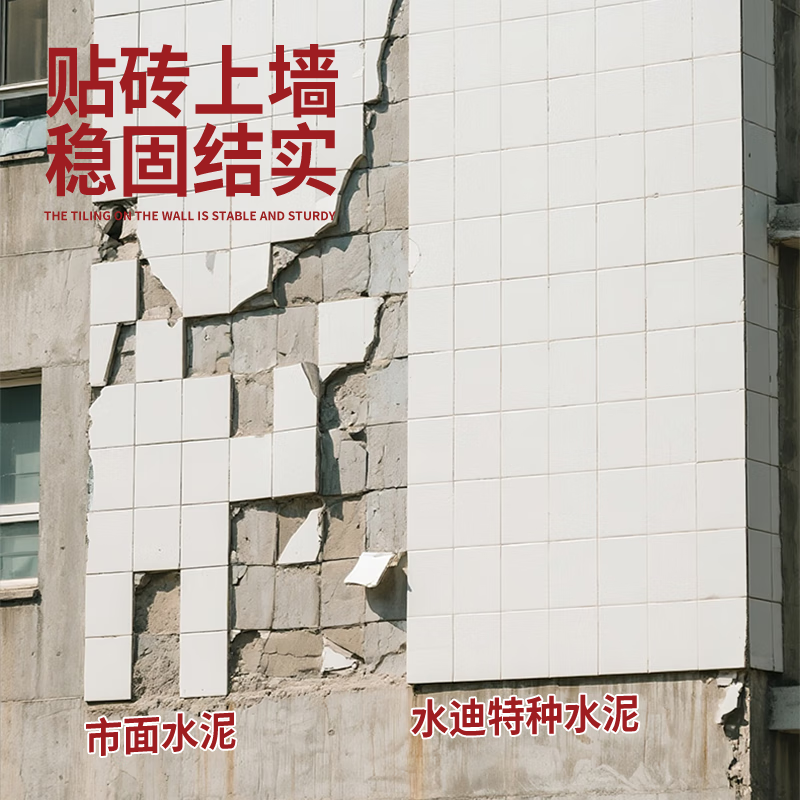 水迪(WATER DICK)水泥地面修补防水抗裂速干特种水泥高标号白水泥砂浆胶快干堵漏王 【高标抗裂】 3斤 灰水泥+送工具