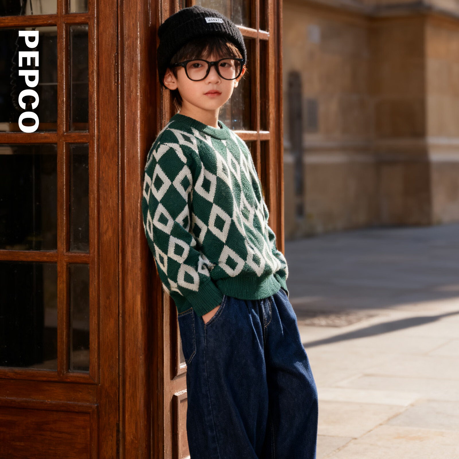 小猪班纳童装2025秋装新款儿童毛衣中大童男童毛衫女童套头衫上衣 亚麻棕 150 cm