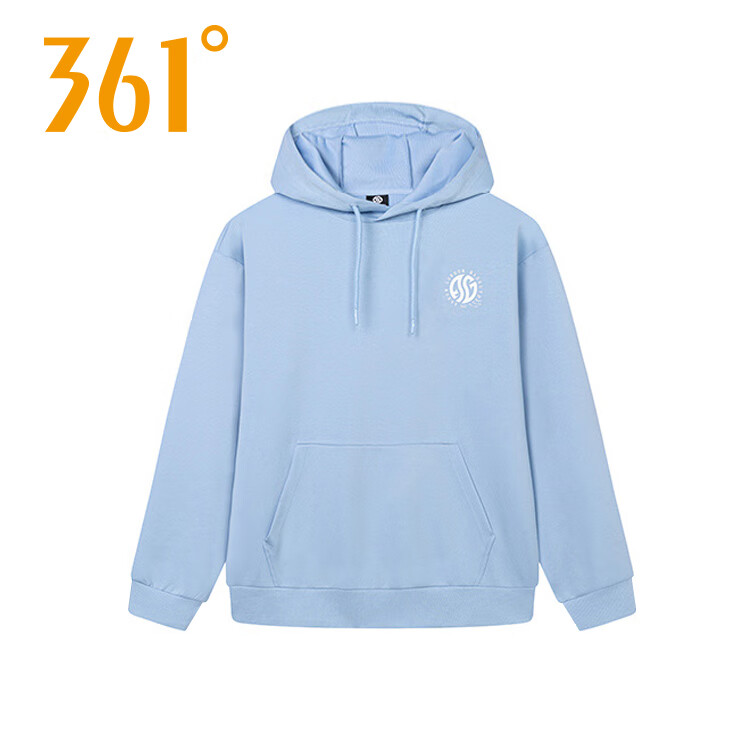 361°运动卫衣男2025春夏季新款连帽套头卫衣宽松舒适百搭长袖上衣 豆灰蓝 XS