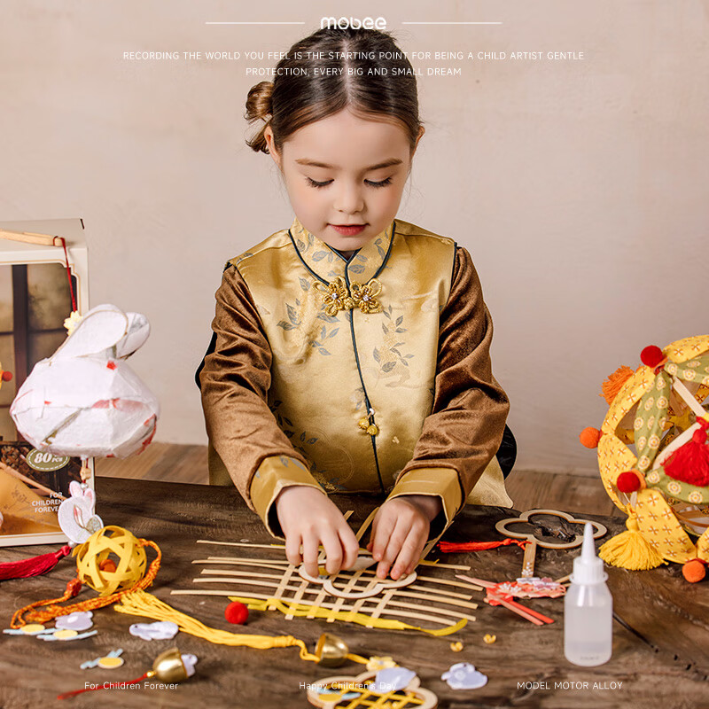 mobee儿童创意竹艺材料包古风手工艺品diy套装 生日礼物新年礼物 国风创意竹编 元旦礼物 【12月新品】风吟竹乐手工礼盒