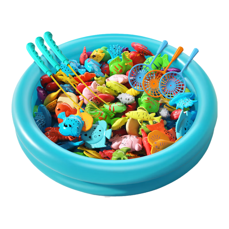 古欧儿童磁吸钓鱼玩具宝宝早教捕鱼捞鱼钓鱼池亲子男女1-3岁生日礼物