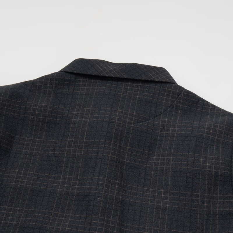 保罗·彼得（PAULO PEDRO）专柜同款 男士加绒厚款简约百搭职场百搭格子衬衫MMCD58680 灰色 3XL (190) 180-200斤