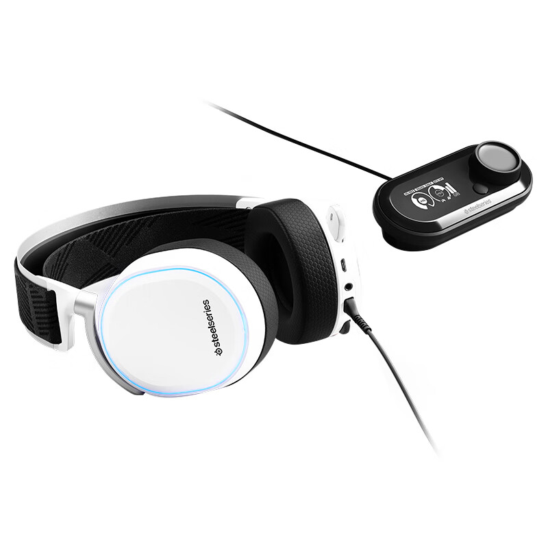 赛睿 (SteelSeries) Arctis 寒冰 Pro+GameDAC 有线耳机 降噪耳机耳麦 高解码保真 游戏耳机头戴式 白色