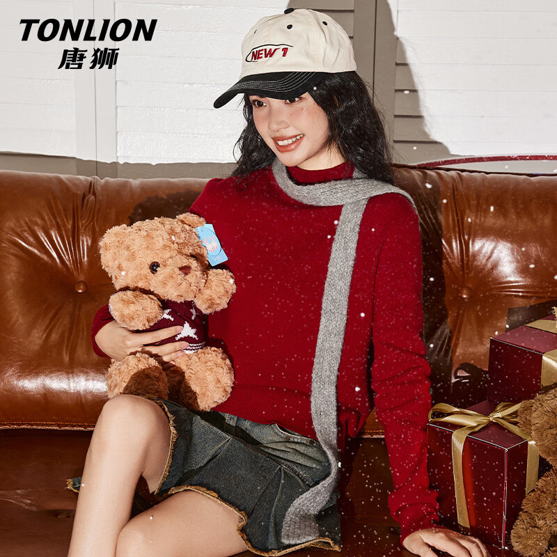 ���ڲ�������ʨ��TonLion��ë��Ůװ�ﶬ���¿��оɴһ���ް������֯����ů�ڴ�����·� 119.9Ԫ