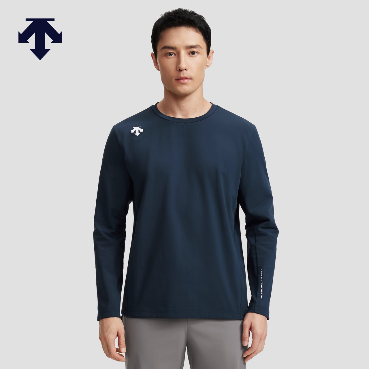 迪桑特（DESCENTE）迪桑特TRAINING系列综训训练运动健身男士长袖针织衫新品 NV-藏青色 M (170/92A)