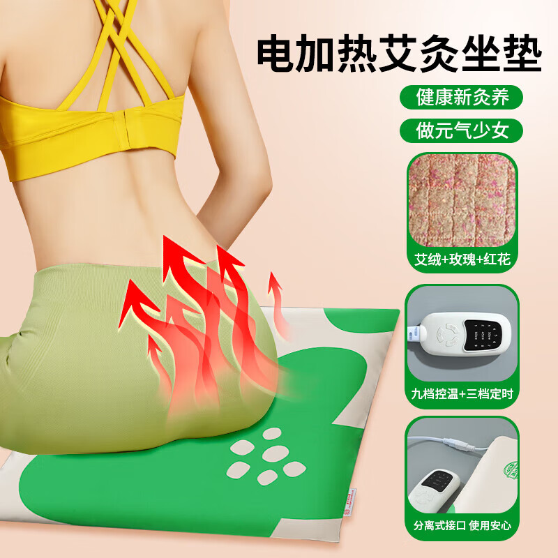 内廷上用北京同仁堂艾草电热垫艾灸绒坐垫电加热办公室毛毯坐垫热敷理疗袋 【1件体验装】