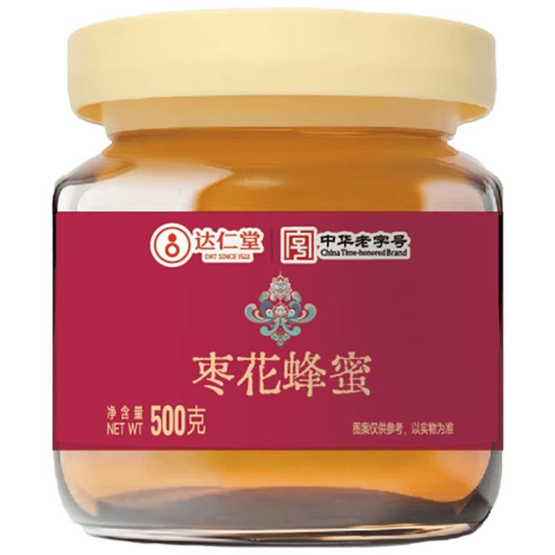 达仁堂枣花成熟蜂蜜500g 罐装 纯天然土蜂蜜优质蜜源 中华老字号野生