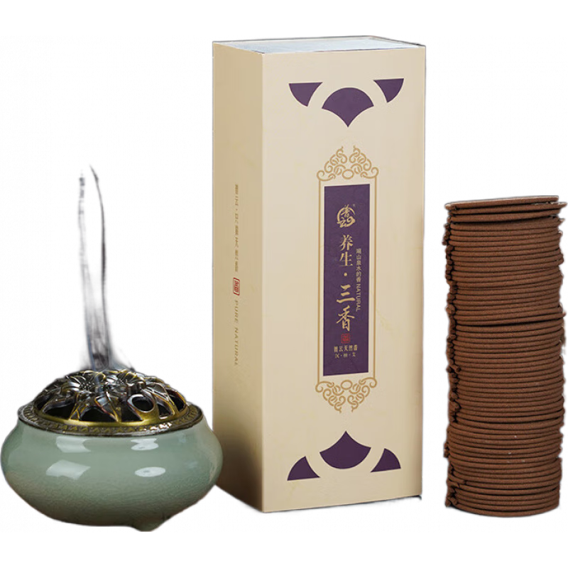 普云沉香盤(pán)香艾草驅蚊家用持久熏香 ：沉檀艾三香120盤(pán)4H【健康居家】 普云香