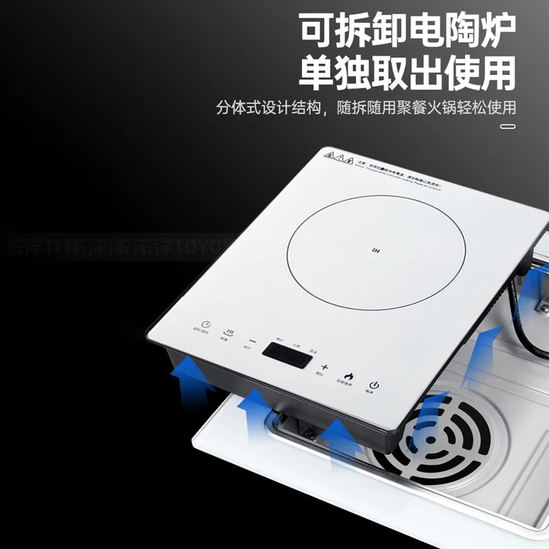 東洋（TOYO）气电两用灶一气一电两用灶电磁炉燃气灶气电灶二合一电磁炉台嵌两用 [左气右陶]白色九腔猛火+3500W电陶炉 液化气