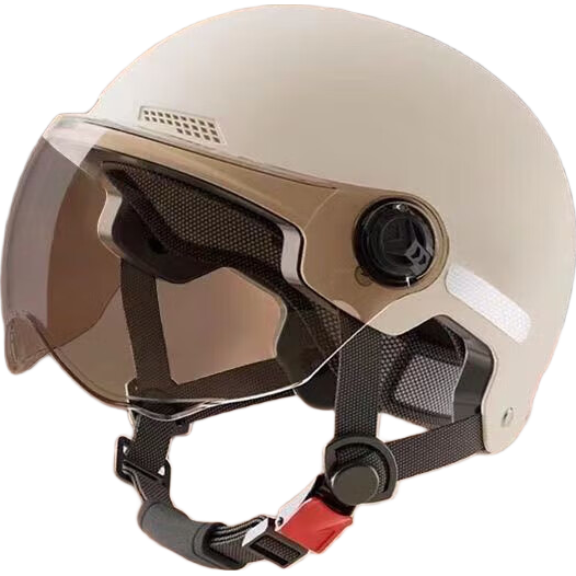 创宙 3c认证电动车头盔新国标通用女男士电瓶车防晒四季镜片夏季安全帽 3C认证 黑色冬盔【送透明长镜】