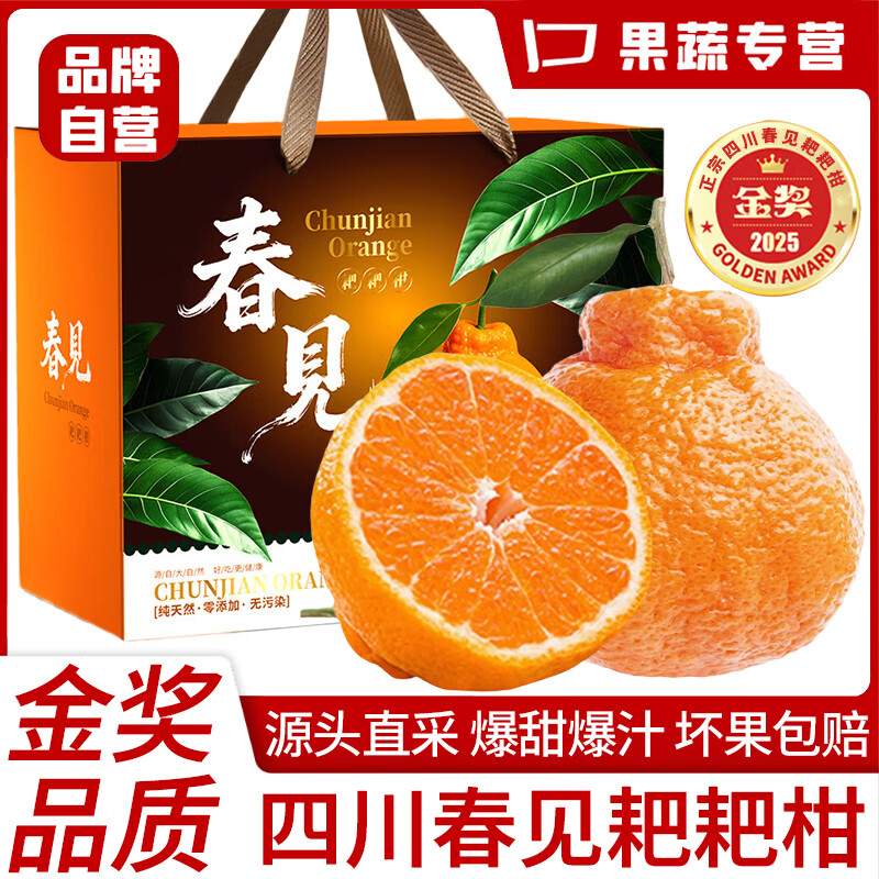 三萌果蔬春见耙耙柑 四川当季新鲜粑粑柑桔爆浆丑八怪柑橘子水果礼盒送礼 尝鲜果丨单果65mm+ 净重4.5-5斤装【超划算-性价比高】