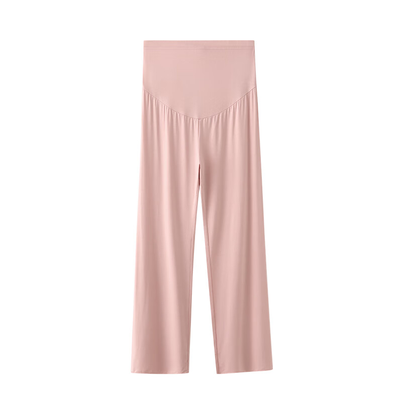 米度麗孕婦睡褲夏季薄款孕婦褲子春夏抗菌不勒肚子睡衣莫代爾家居褲長褲 玫瑰粉 M
