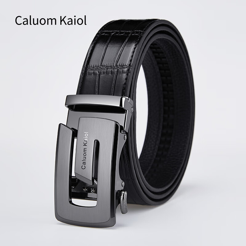 Caluom Kaiol品牌皮带男自动扣轻奢真皮腰带商务男士裤带圣诞礼物送男友 【专柜礼盒】80928 115cm -130cm默认随机(可修剪)