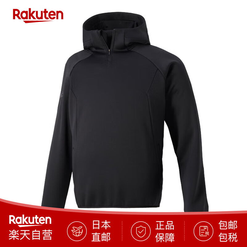 迪桑特（DESCENTE）抓绒卫衣保暖防风外套男士连帽上衣防寒弹力DBX2761B 日本直邮 BLK L