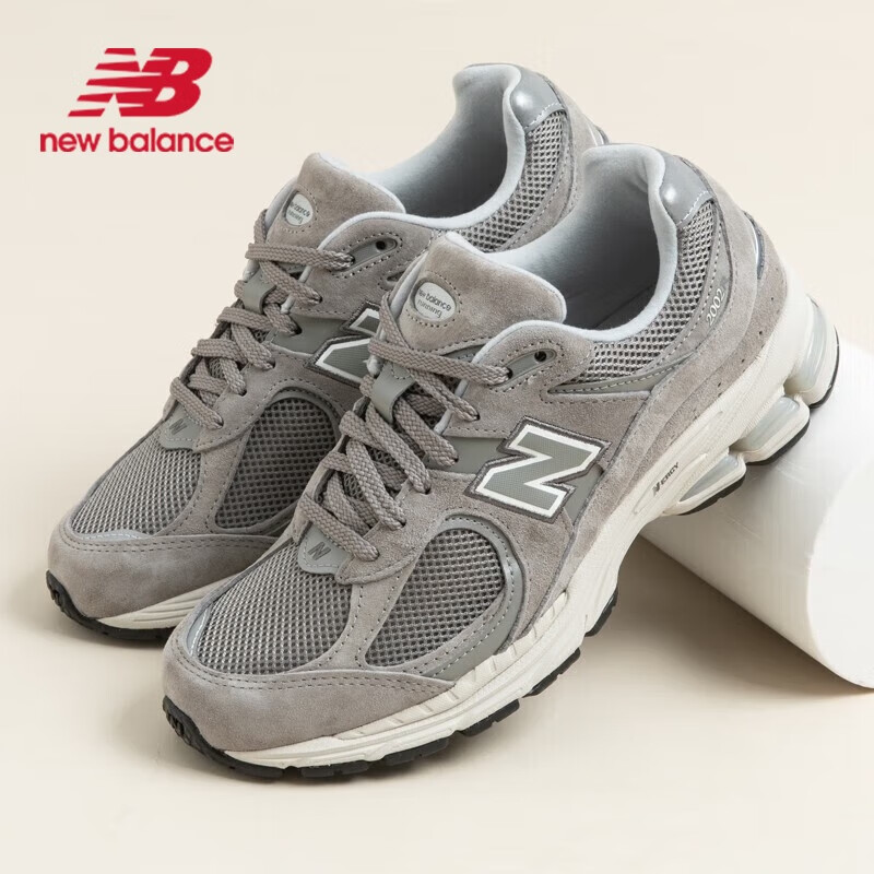 NEW BALANCE男女休闲鞋 时尚复古2002R缓震舒适低帮运动鞋子 灰白 40.5
