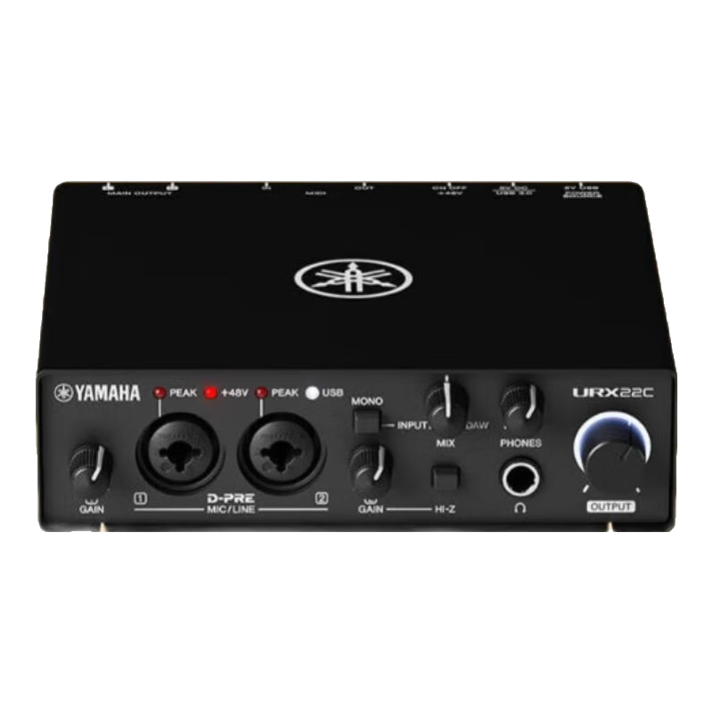 YAMAHA雅马哈 UR12MK3 UR22C/URX44C外置声卡混音直播K歌有声书配音 URX22C【标配+赠品+送驱动调试】