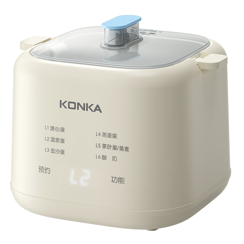 康佳（KONKA）煮蛋器 蒸蛋器迷你小型蒸锅智能定时煮鸡蛋神器多功能早餐一体机自动断电 单层 【特价款】智能预约 | 可蒸4个蛋