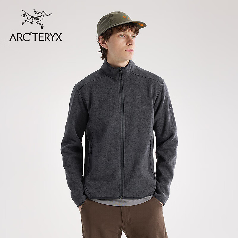 ARC&#039;TERYX始祖鸟 COVERT CARDIGAN 保暖 男子 抓绒衫 Black Heather II/黑色 L