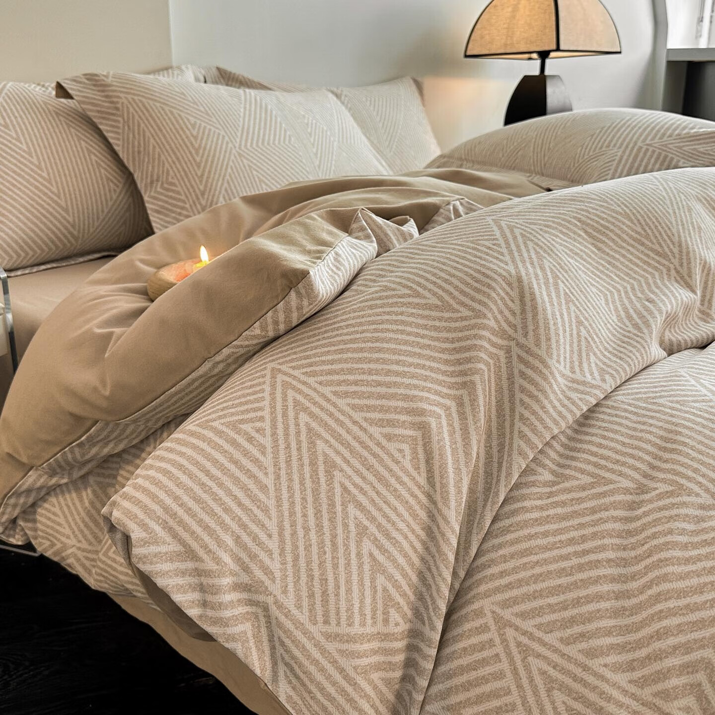 AIDLIA类全棉磨毛床上四件套纯棉床单被套床笠保暖床品套件 卢卡斯1 1.2m床 床单款 （被套160*210cm）