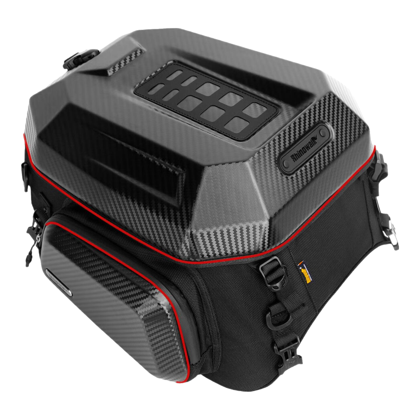 Rhinowalk犀牛漫步摩托車頭盔包仿賽后座尾包騎行背包防水機(jī)車裝備置物收納 【碳纖黑】可放全盔 堡壘系列MFT2310硬殼頭盔尾包23L-35L可拓展