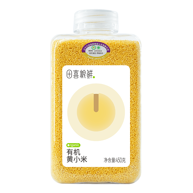 田喜糧鮮有機黃小米雜糧朝陽東北小米粥月子米米油新米 有機黃小米*1瓶 48小時發(fā)貨