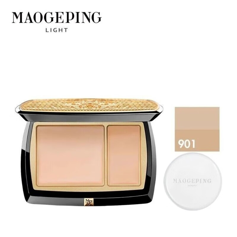毛戈平（MAOGEPING）光韵塑颜柔光双色粉膏持妆遮瑕双色正品 901双色粉膏+原装粉扑一盒 16.5g
