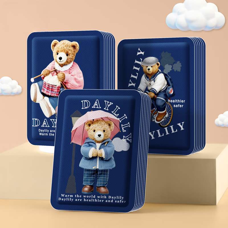 萱草卡通暖贴宝宝贴女自发热冬季防寒保暖身贴宫暖足热帖12小时女 暖暖熊 10片