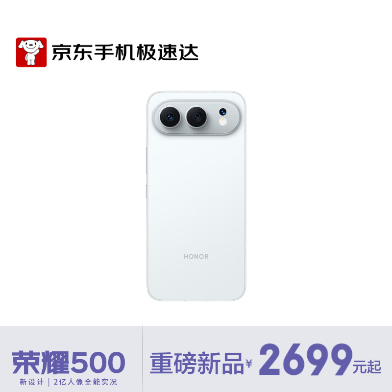 荣耀500 超级标准版 肖战同款 2亿人像全能实况 青海湖电池 新款拍照手机 12+512月光银【京东快递】
