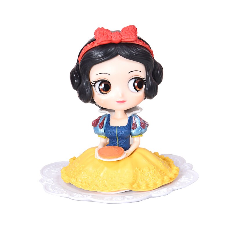 摆件公仔公主手办儿童玩具摆动漫卡通人偶女孩礼 白雪公主坐版-深色