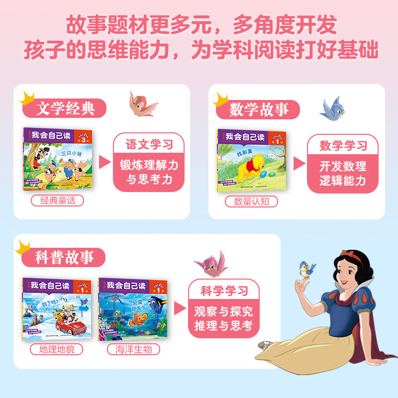 【新版】迪士尼我会自己读儿童汉语分级读物第1234级全套绘本读物 幼小衔接自主阅读早教幼儿园教材小中大班学前班识字书3-6岁 【第1级】我会自己读汉语分级读物 共10册