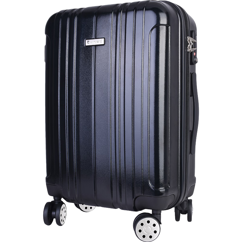 威豹拉桿箱pc箱男硬箱行李箱托運登機箱女 密碼箱 旅行箱 黑色 （鋁合金拉桿、拉合順暢） 22英寸 托運箱3-6天中短途游