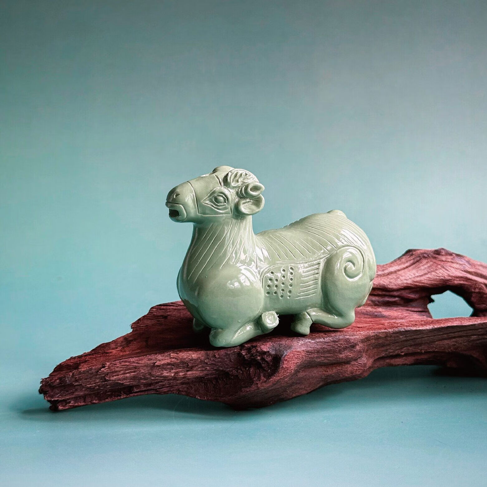 南京六朝博物馆文创立体冰箱贴六朝青瓷系列青瓷羊南京摆件伴手礼 青瓷羊