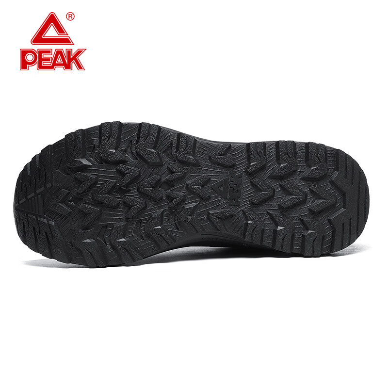 匹克态极跑步鞋软底减震耐磨登山鞋男鞋棉鞋全黑通勤冬季加绒运动鞋 黑色 39