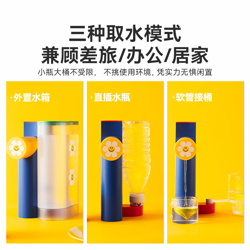 GLASSLOCK盖朗便携式即热饮水机WiggleWiggle联名 旅行出差宿舍折叠电热烧水壶 桌面家用小型迷你速热直饮机 1L -WiggleWiggle联名即热饮水机