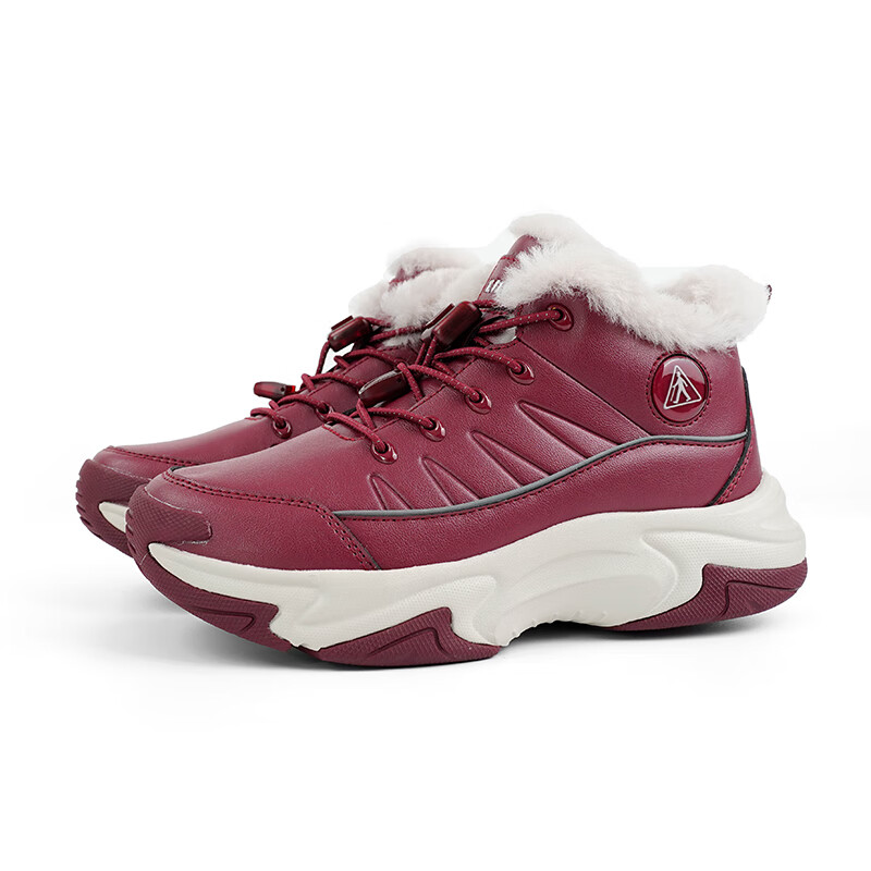 足力健轻便羊毛雪地靴男女冬季保暖加厚抗寒不冻脚老人棉鞋 男休闲蓝色 42