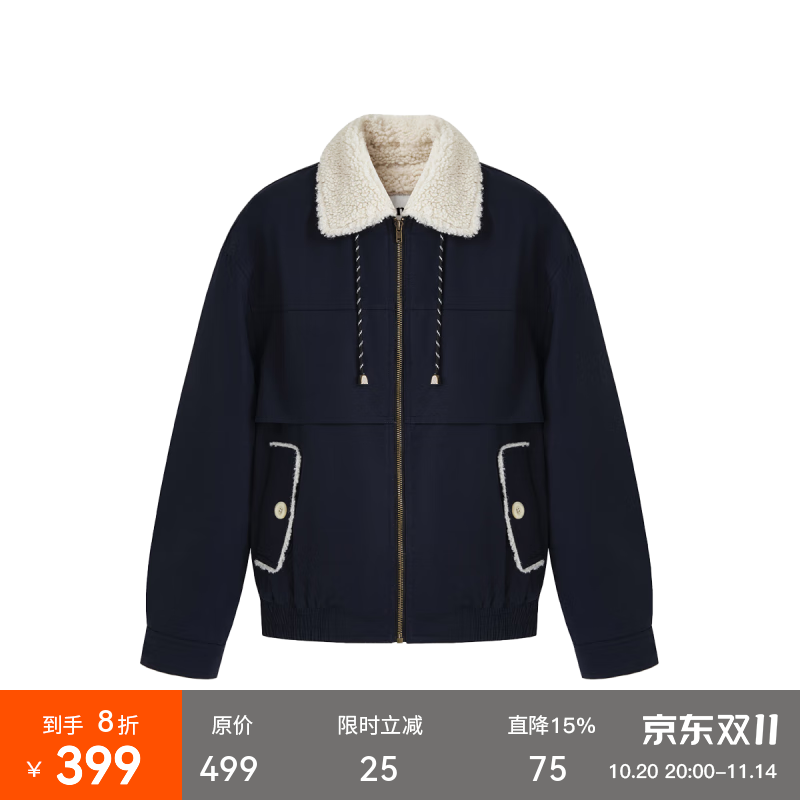 范洛Fano ブラックドットジャケット fano studios范洛Fano 复古学院风撞色羊羔毛外套女2025冬新款高级小