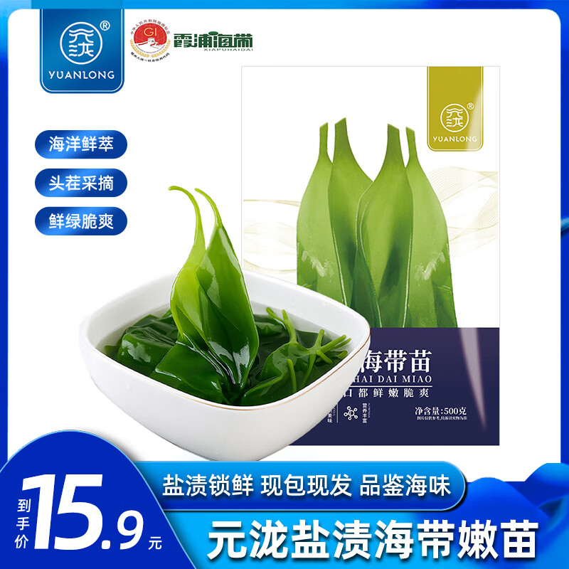 自营元泷 新鲜海带苗500g*2袋 到手15.9元 折7.9/袋 - 线报酷