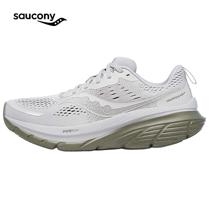 Saucony索康尼向导18 Guide 18男子稳定轻便缓震舒适透气休闲运动跑鞋 灰105 42