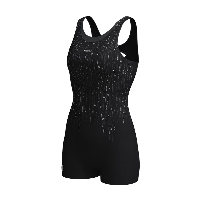 拓胜（TOSWIM）泳衣女款2025年新款爆款夏连体平角无袖专业竞技训练游泳衣 【银梦星澜】 XL