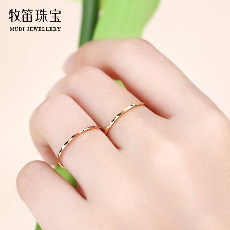 牧笛（MUDI） 18k黄金戒指女细款素圈食指无名指戒指环AU750七夕情人节礼物 18K玫瑰金 16号怎么样,好用不?