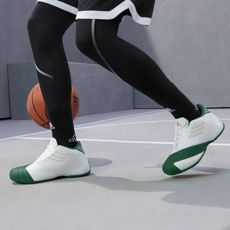 adidas 阿迪达斯 T-Mac 1 男子篮球鞋 FW3663 白/绿 44.5