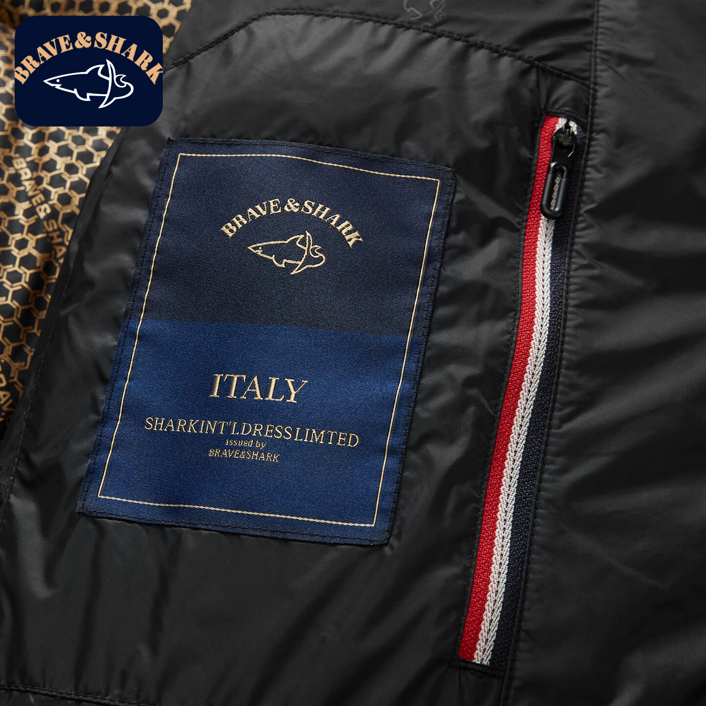 勇士鲨鱼（BRAVE&SHARK）长款白鹅绒羽绒服男2025冬季新款连帽加厚保暖外套男户外保暖外套 黑色 4XL 推荐200-220斤