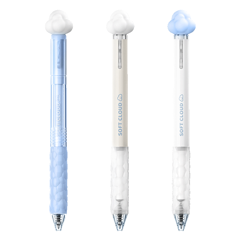 愛好（AIHAO）云朵按動中性筆0.5mm軟握刷題筆ST尖學(xué)生速干考試水筆解壓筆藍桿單支 GP4091